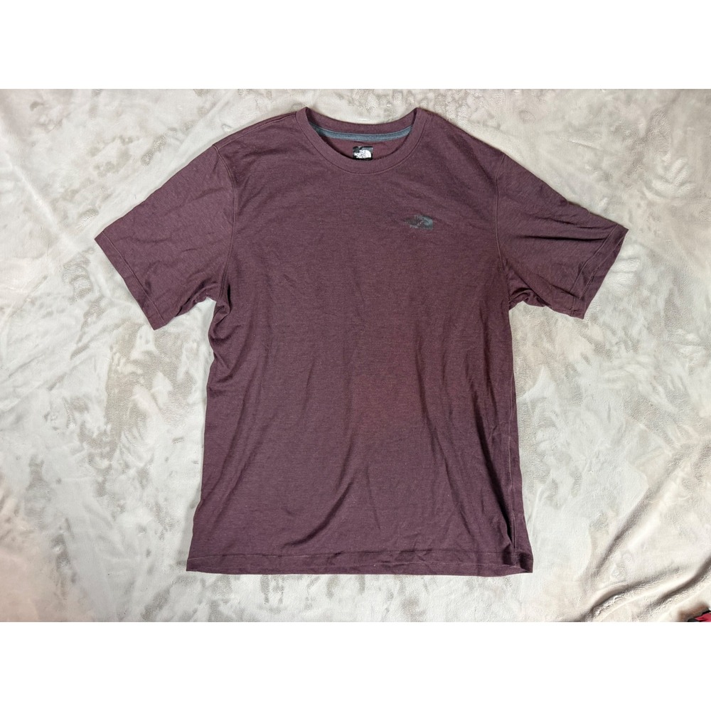 The North Face Mens FlashDry Short Sleeve T-Shirt Burgundy Heather Large L